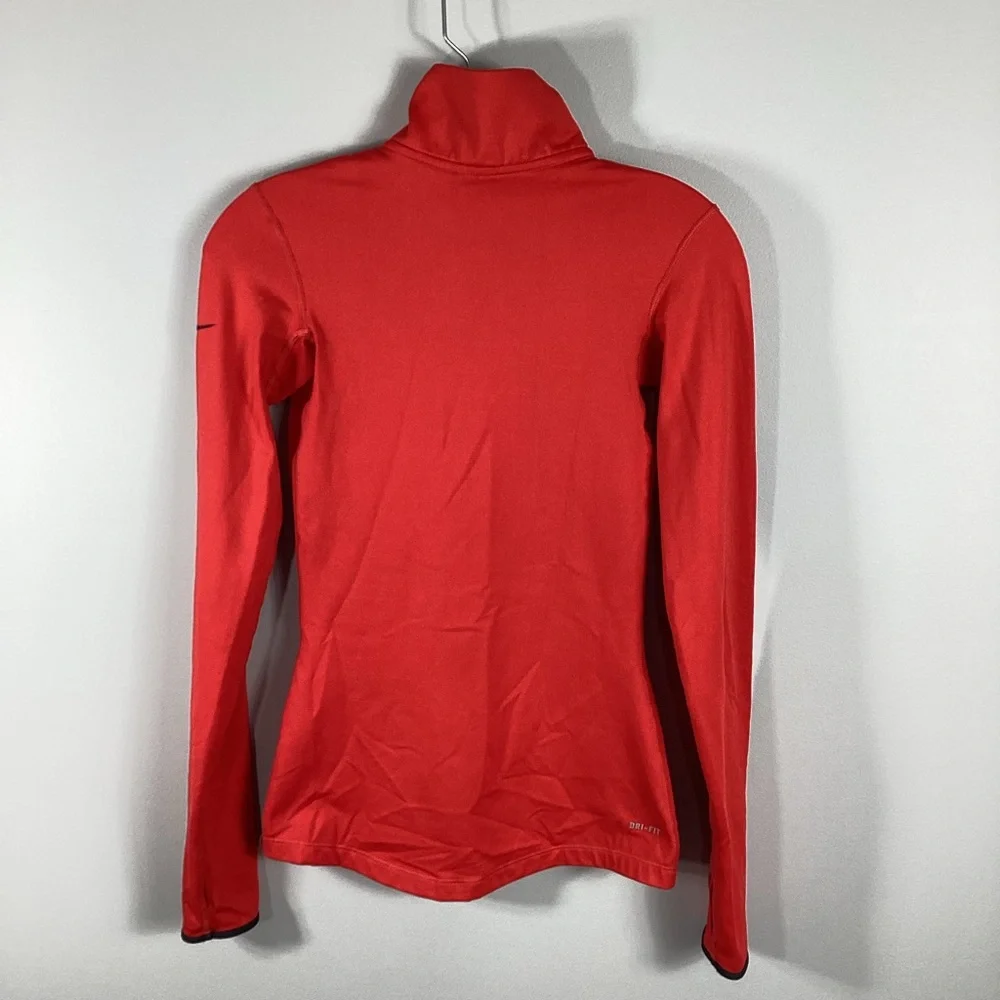 Nike Pro Dri-Fit Athletic Long Sleeve 1/4 Zip Top Red Women’s XS‎ Heart Running